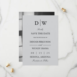 Minimalistisch Monogram Foto Save The Date