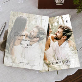 Minimalistisch monogram foto | Zwart Save The Date