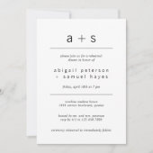 Minimalistisch monogram fotorepetitief diner kaart (Voorkant)