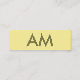 Minimalistisch Monogram Geel Mini Visitekaartje