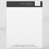 Minimalistisch monogram gepersonaliseerd briefhoofd (Voorkant)