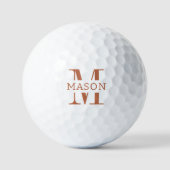 Minimalistisch monogram gepersonaliseerd golfballen (Voorkant)