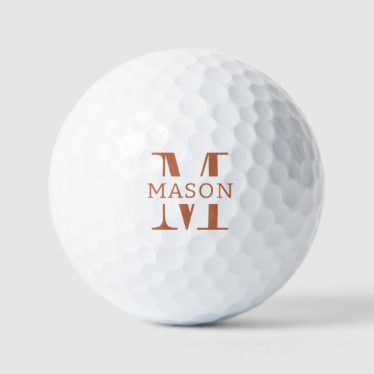 Minimalistisch monogram gepersonaliseerd golfballen (Voorkant)