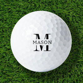 Minimalistisch monogram gepersonaliseerd golfballen