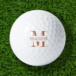 Minimalistisch monogram gepersonaliseerd golfballen