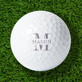 Minimalistisch monogram gepersonaliseerd golfballen