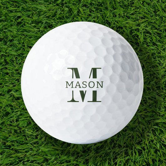 Minimalistisch monogram gepersonaliseerd golfballen