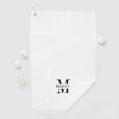 Minimalistisch monogram gepersonaliseerd golfhanddoek (Insitu)