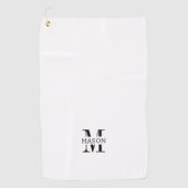Minimalistisch monogram gepersonaliseerd golfhanddoek (Voorkant)