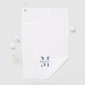 Minimalistisch monogram gepersonaliseerd golfhanddoek (Insitu)
