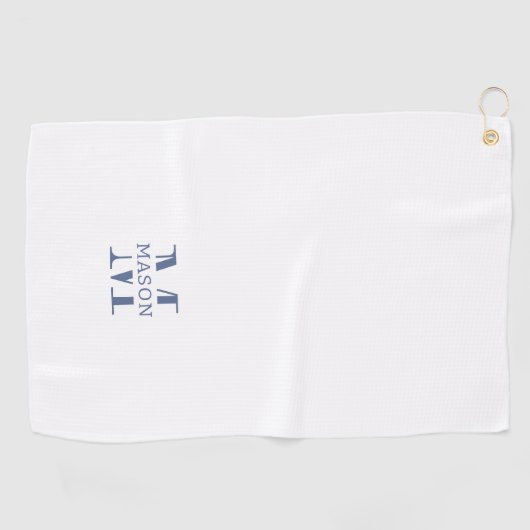 Minimalistisch monogram gepersonaliseerd golfhanddoek (Horizontaal)