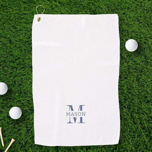 Minimalistisch monogram gepersonaliseerd golfhanddoek