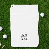 Minimalistisch monogram gepersonaliseerd golfhanddoek