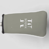 Minimalistisch monogram gepersonaliseerd golfheadcover (Voorkant)