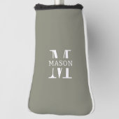 Minimalistisch monogram gepersonaliseerd golfheadcover (Draai 90)