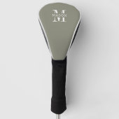 Minimalistisch monogram gepersonaliseerd golfheadcover (Voorkant)