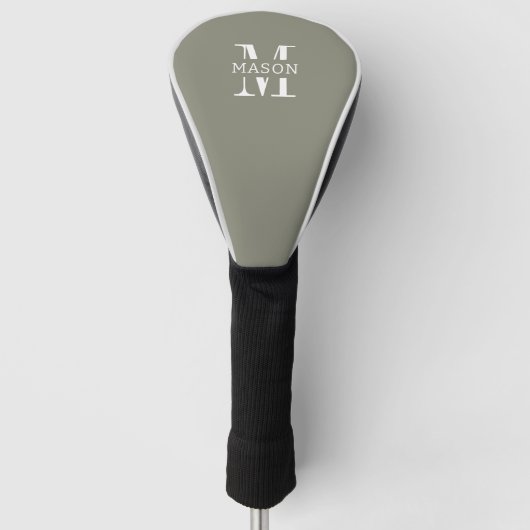 Minimalistisch monogram gepersonaliseerd golfheadcover (Voorkant)