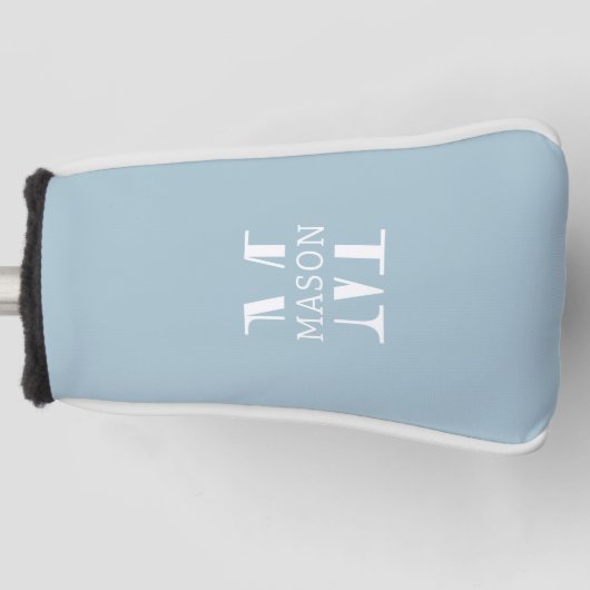 Minimalistisch monogram gepersonaliseerd golfheadcover (Voorkant)