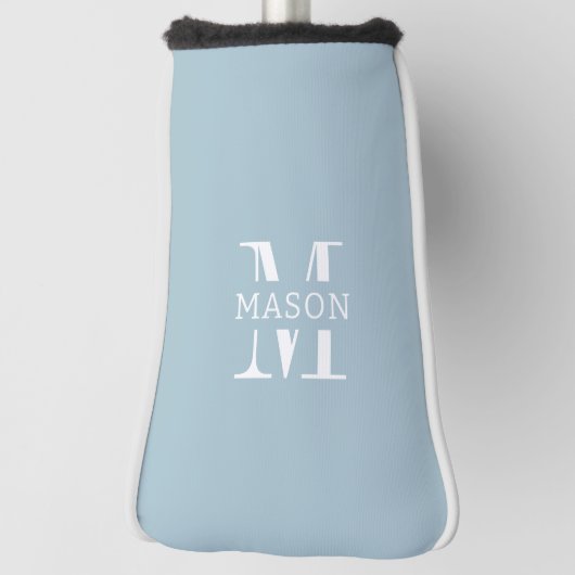 Minimalistisch monogram gepersonaliseerd golfheadcover (Draai 90)
