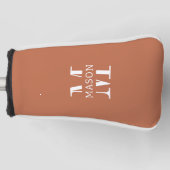 Minimalistisch monogram gepersonaliseerd golfheadcover (Voorkant)