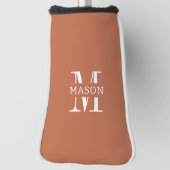 Minimalistisch monogram gepersonaliseerd golfheadcover (Draai 90)