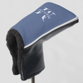 Minimalistisch monogram gepersonaliseerd golfheadcover (3/4 voorkant)