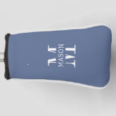 Minimalistisch monogram gepersonaliseerd golfheadcover (Voorkant)