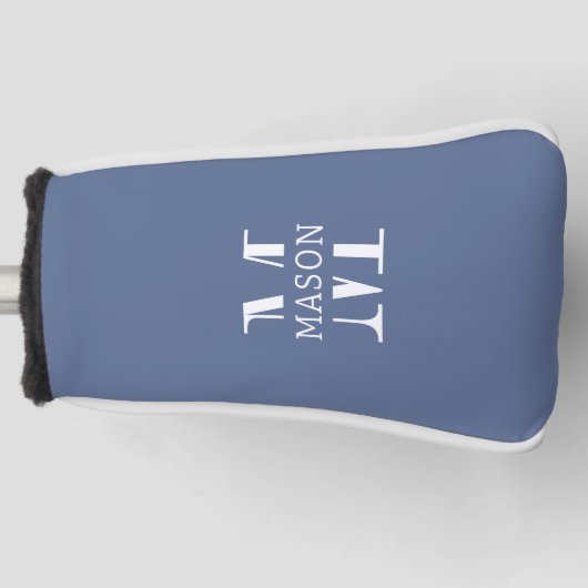 Minimalistisch monogram gepersonaliseerd golfheadcover (Voorkant)