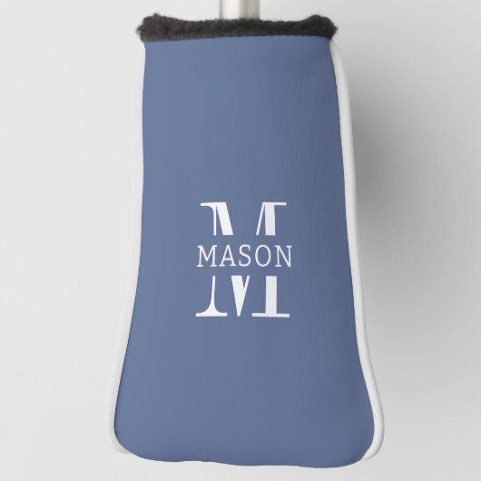 Minimalistisch monogram gepersonaliseerd golfheadcover (Draai 90)