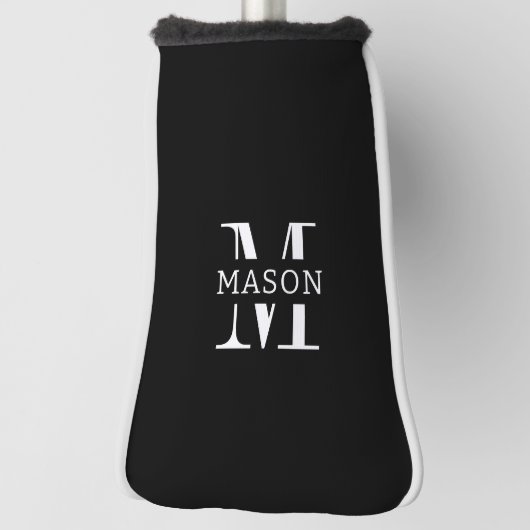 Minimalistisch monogram gepersonaliseerd golfheadcover (Draai 90)