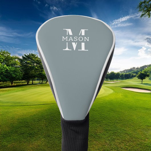 Minimalistisch monogram gepersonaliseerd golfheadcover