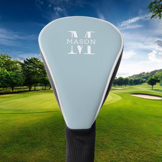 Minimalistisch monogram gepersonaliseerd golfheadcover