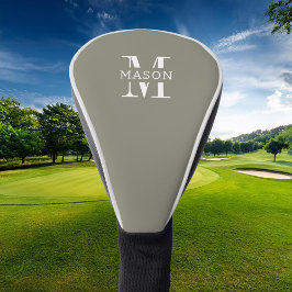 Minimalistisch monogram gepersonaliseerd golfheadcover