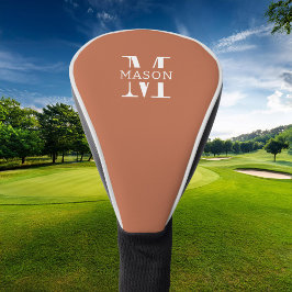 Minimalistisch monogram gepersonaliseerd golfheadcover