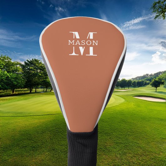 Minimalistisch monogram gepersonaliseerd golfheadcover