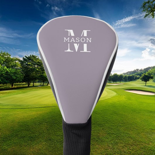 Minimalistisch monogram gepersonaliseerd golfheadcover