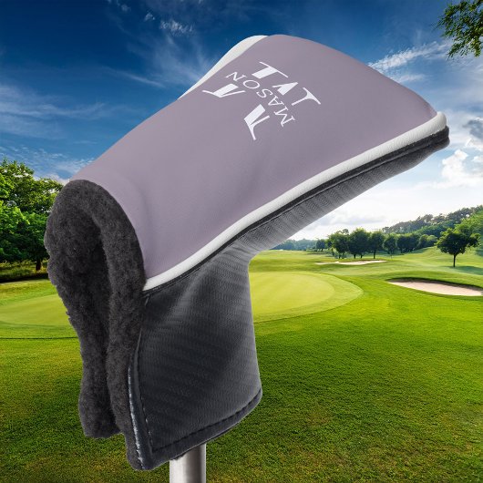 Minimalistisch monogram gepersonaliseerd golfheadcover