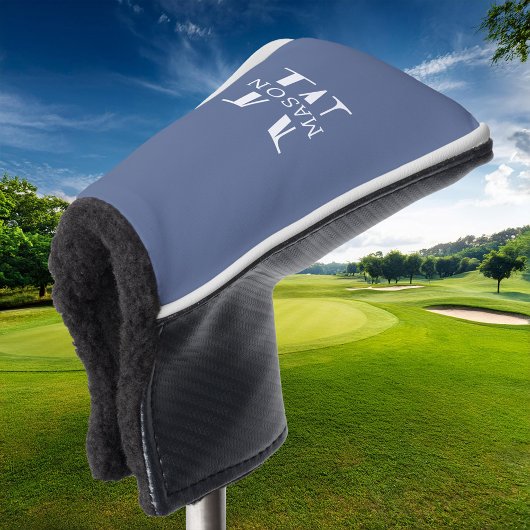Minimalistisch monogram gepersonaliseerd golfheadcover