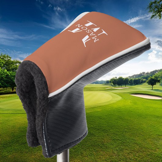 Minimalistisch monogram gepersonaliseerd golfheadcover