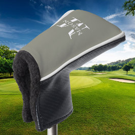 Minimalistisch monogram gepersonaliseerd golfheadcover