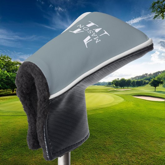 Minimalistisch monogram gepersonaliseerd golfheadcover