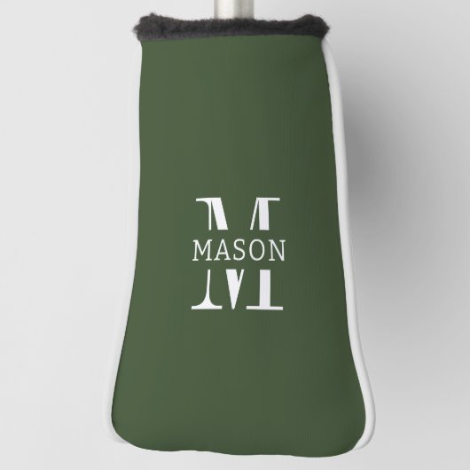 Minimalistisch monogram gepersonaliseerd golfheadcover (Draai 90)