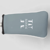 Minimalistisch monogram gepersonaliseerd golfheadcover (Voorkant)