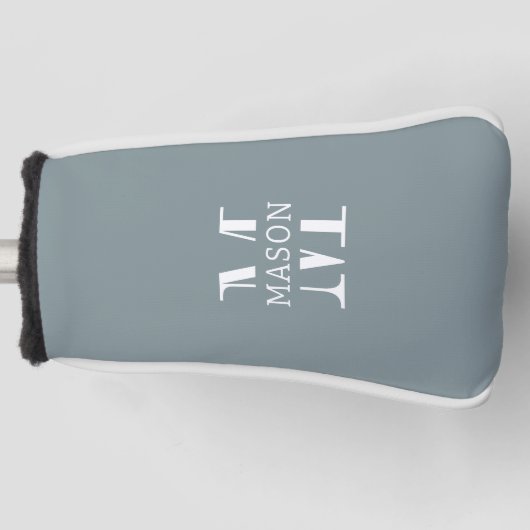 Minimalistisch monogram gepersonaliseerd golfheadcover (Voorkant)