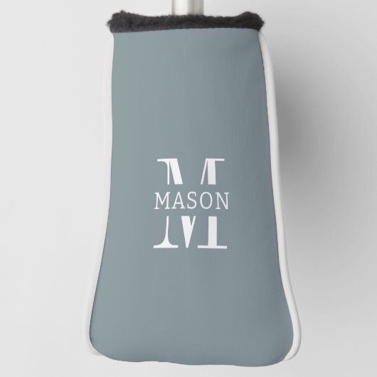 Minimalistisch monogram gepersonaliseerd golfheadcover (Draai 90)