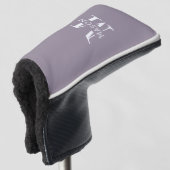 Minimalistisch monogram gepersonaliseerd golfheadcover (3/4 voorkant)