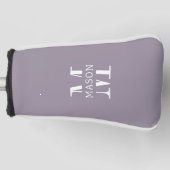 Minimalistisch monogram gepersonaliseerd golfheadcover (Voorkant)