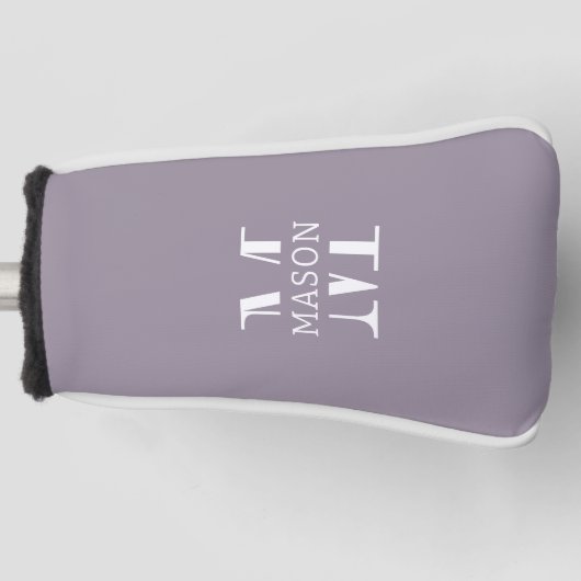 Minimalistisch monogram gepersonaliseerd golfheadcover (Voorkant)