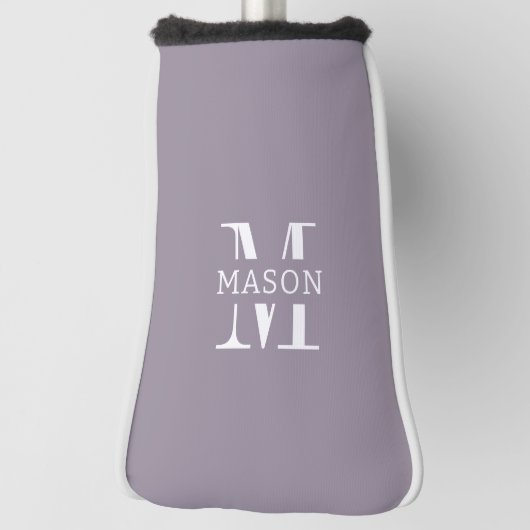 Minimalistisch monogram gepersonaliseerd golfheadcover (Draai 90)