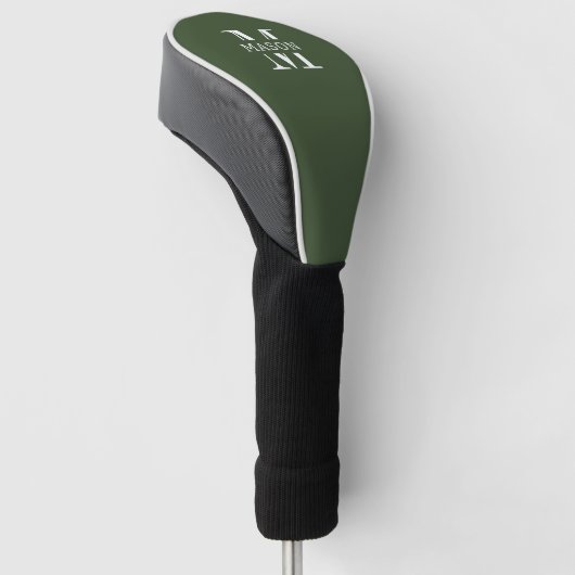 Minimalistisch monogram gepersonaliseerd golfheadcover (Schuin)